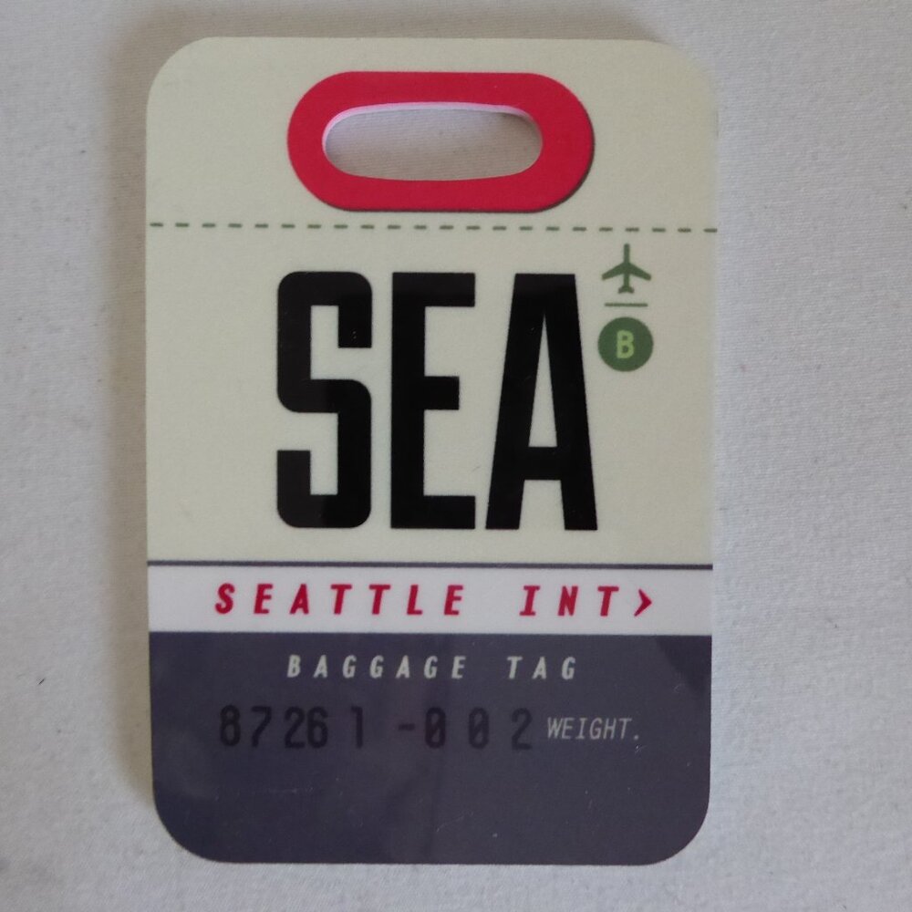 NEW AIRPORT CODE BAGGAGE LUGGAGE TAG SEATTLE WASHINGTON INTERNATIONAL AIRPORT